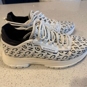 Givenchy White and Black Logo Sneakers
